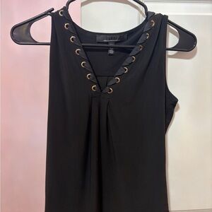 White House Black Market Black Lace-Up Tank Top